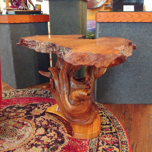 JW-187 End Table, Redwood & Juniper $2750 at Hunter Wolff Gallery